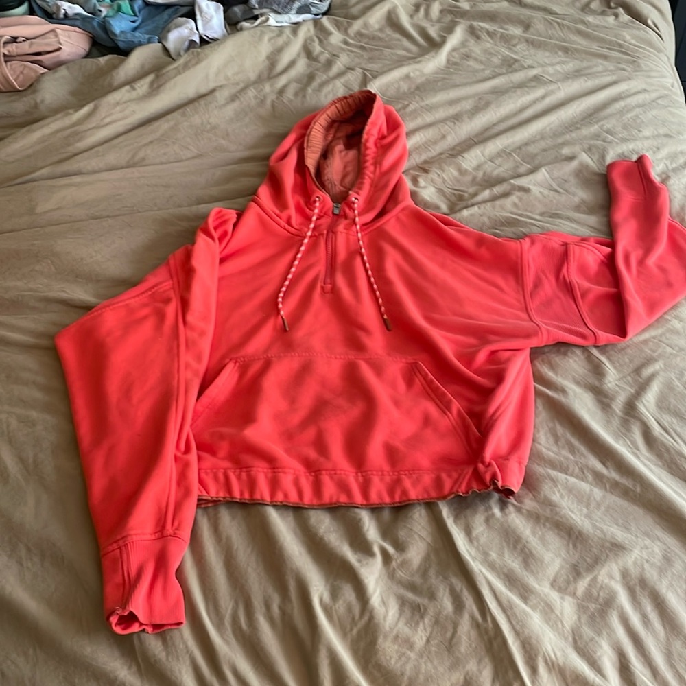 Athleta Hooded Quarter Zip in pink